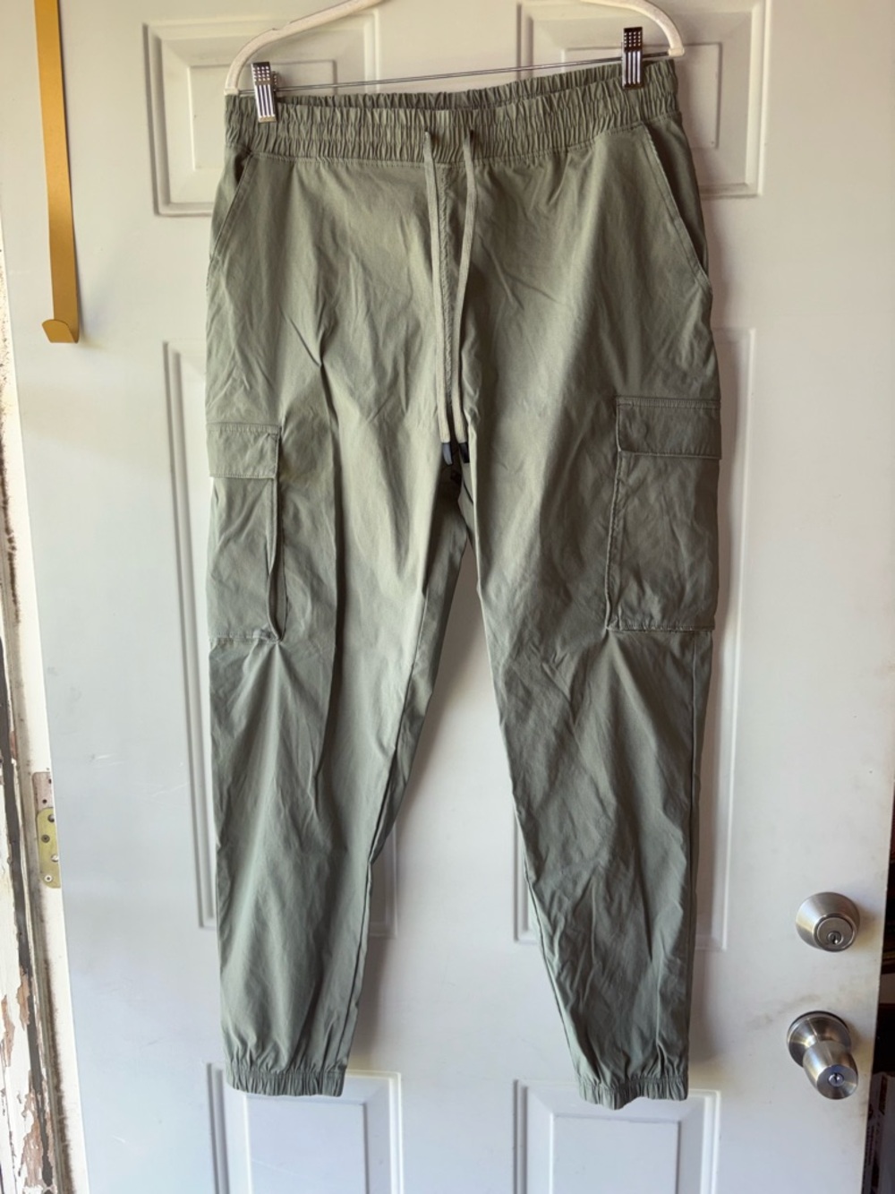 Titin olive green nylon cargo joggers size L